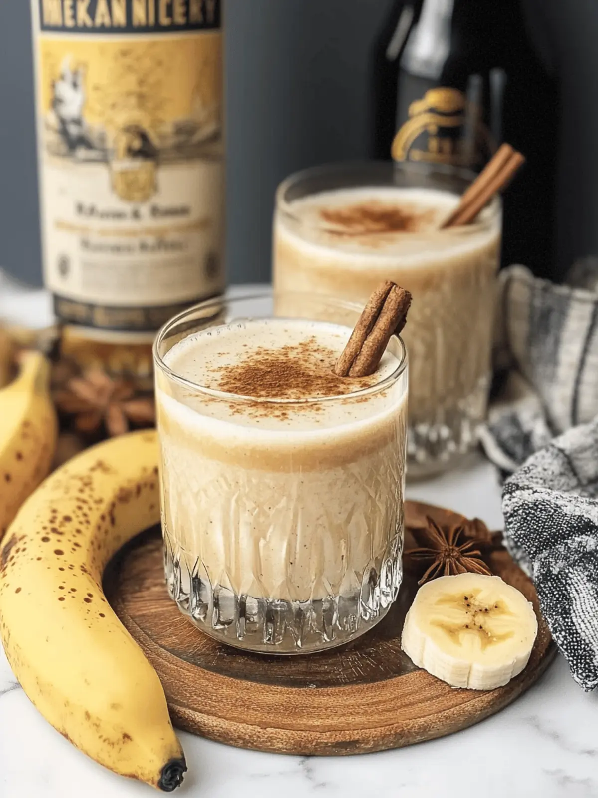 Bananas Foster Rum Nog Cocktail