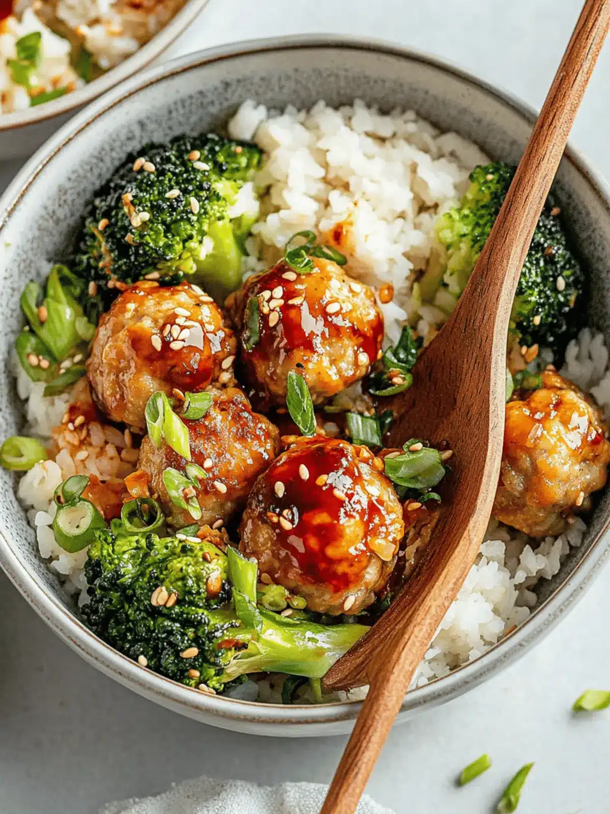 Sweet & Spicy Sesame Chicken Meatball Bowls