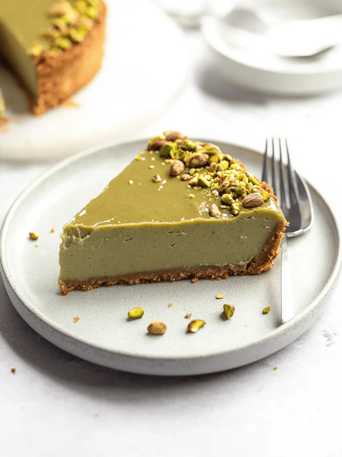 Pistachio Cheesecake With Pistachio Topping