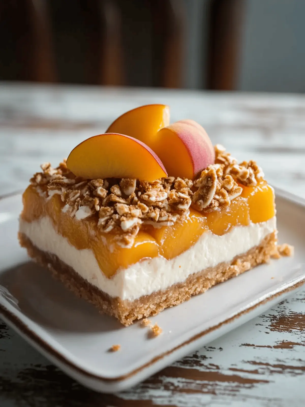 Peach Cobbler Cheesecake Bars
