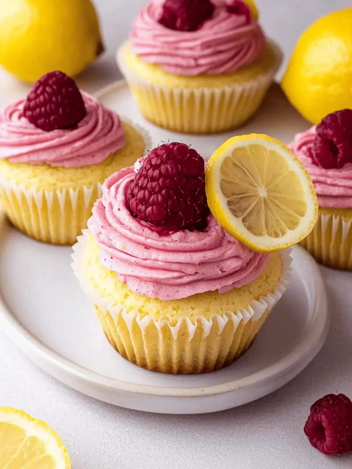 Lemon Raspberry Cupcakes with Lemon Curd