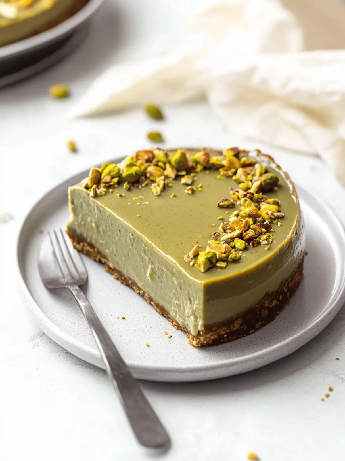 Pistachio Cheesecake With Pistachio Topping