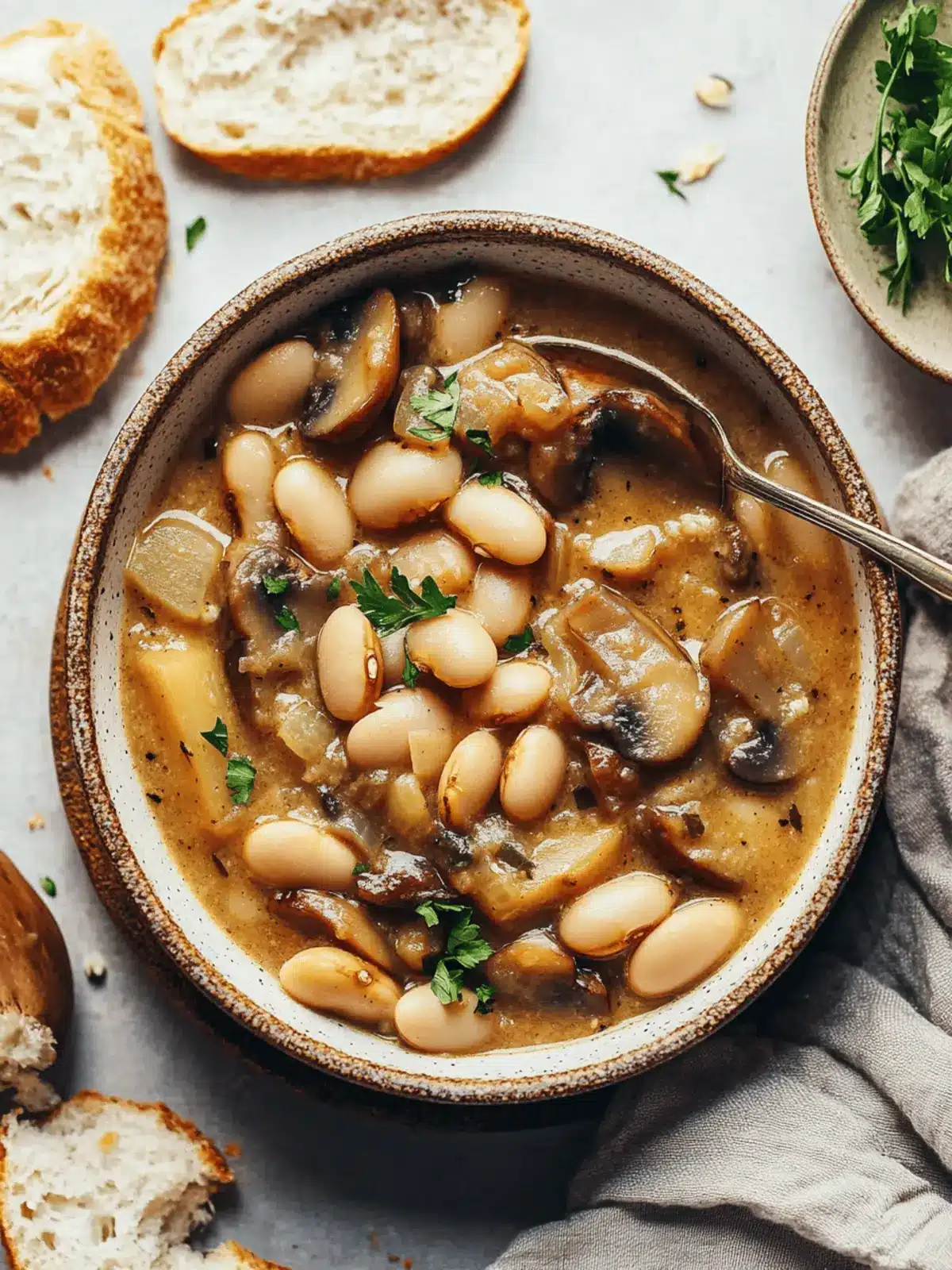 Cozy White Bean Mushroom Stew (Vegan)