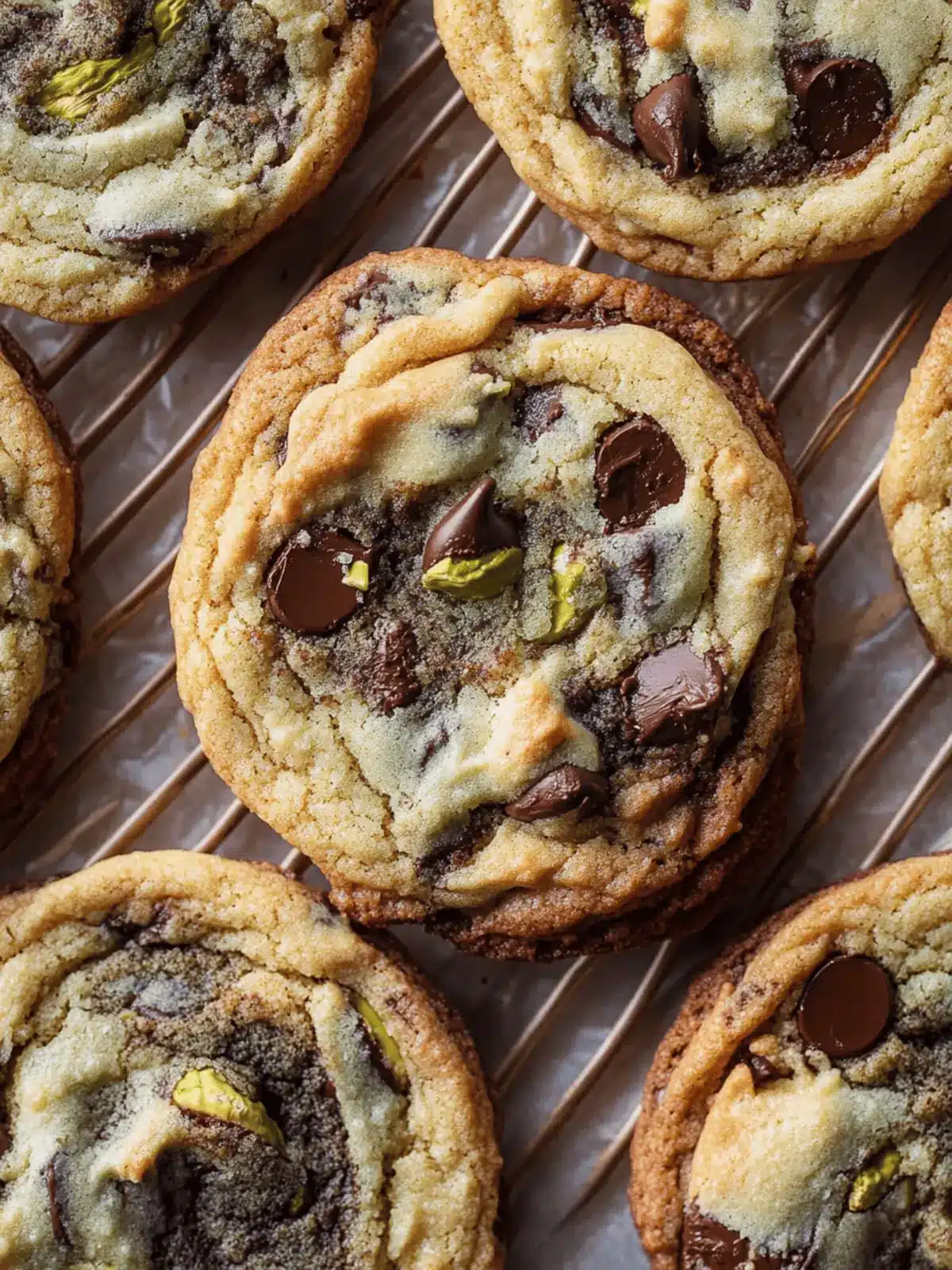 Pistachio Cream Chocolate Chip Cookies