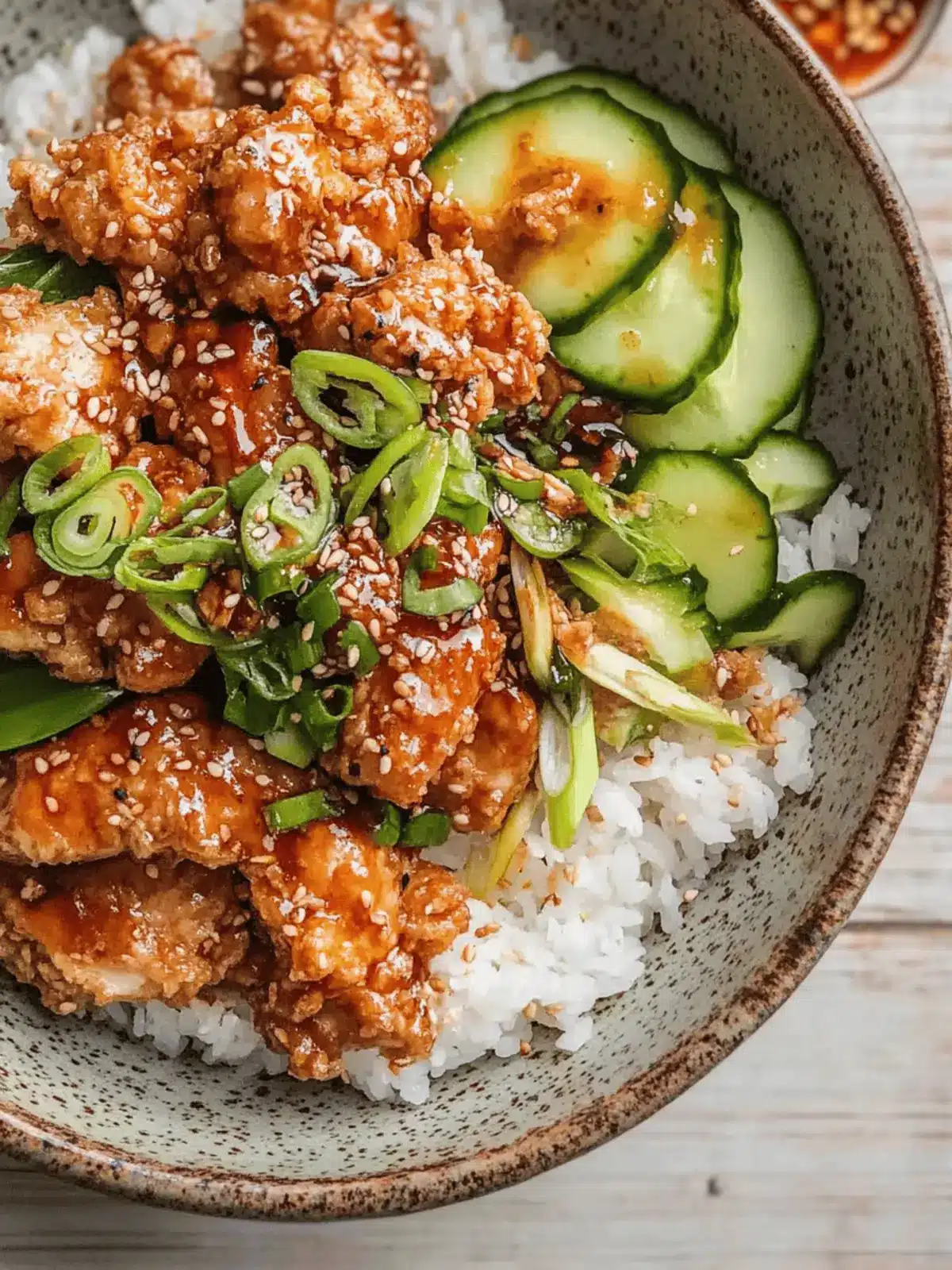 Air Fryer Chicken Karaage Rice Bowl with Miso Glaze