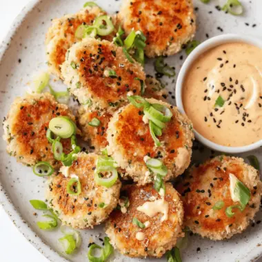 Asian-style Tuna Cakes with Spicy Mayo
