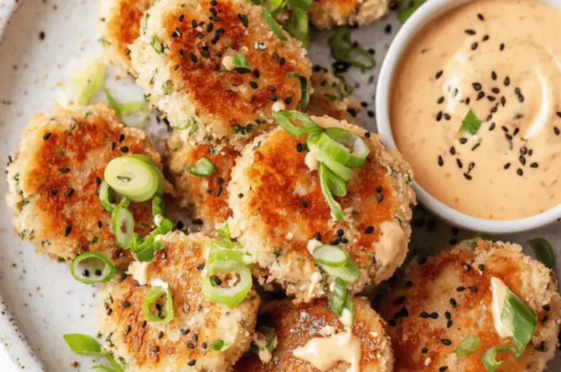Asian-style Tuna Cakes with Spicy Mayo