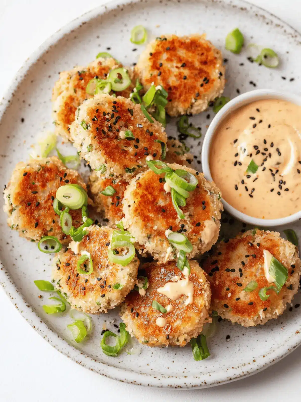 Asian-style Tuna Cakes with Spicy Mayo