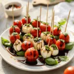 Caprese Skewers with Balsamic Glaze