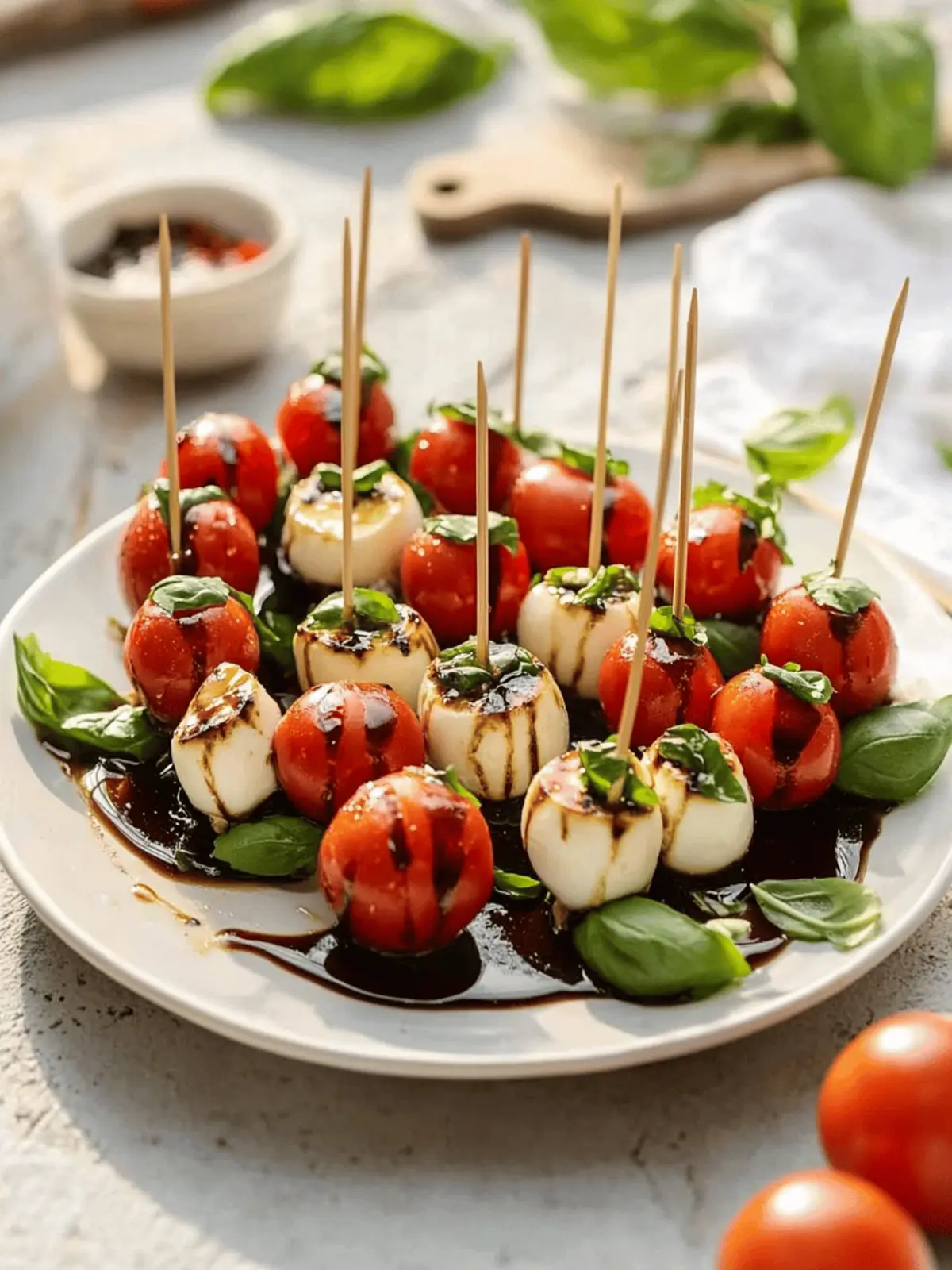 Caprese Skewers with Balsamic Glaze