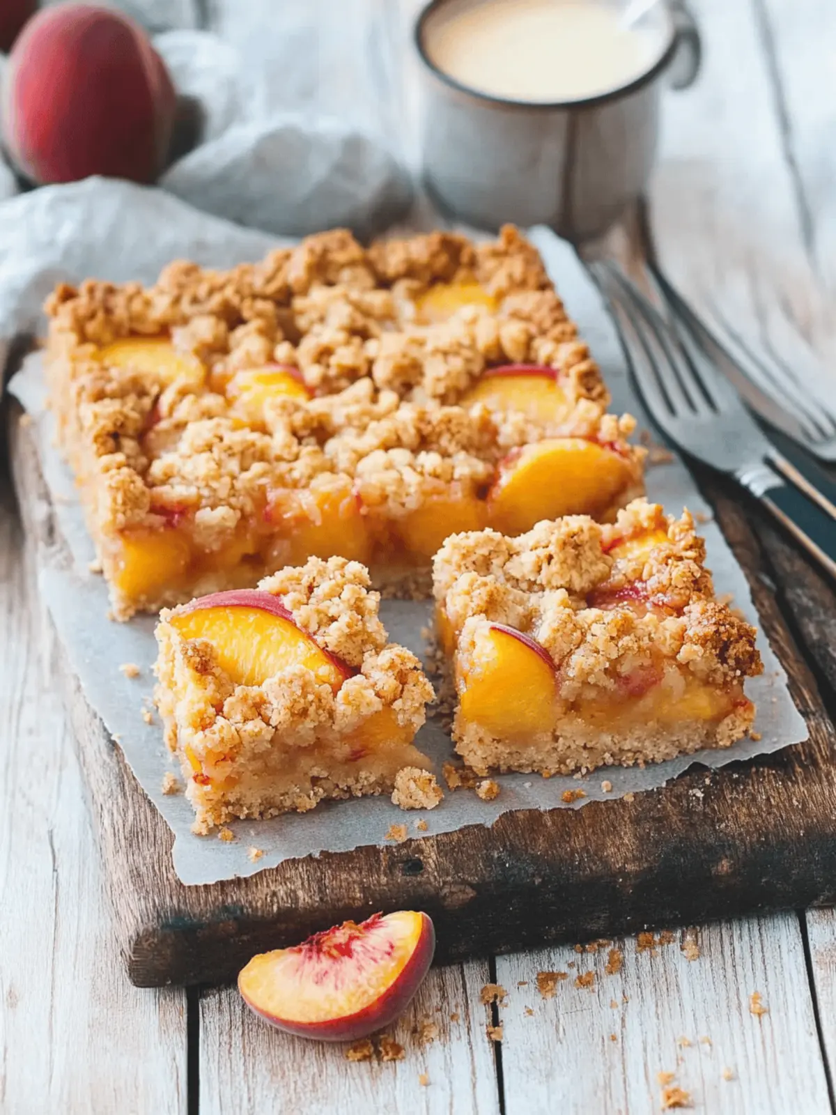 Peaches and Cream Crumble Bars