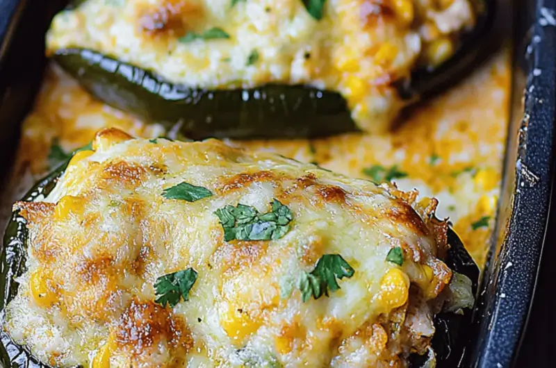 Chicken Stuffed Poblano Peppers