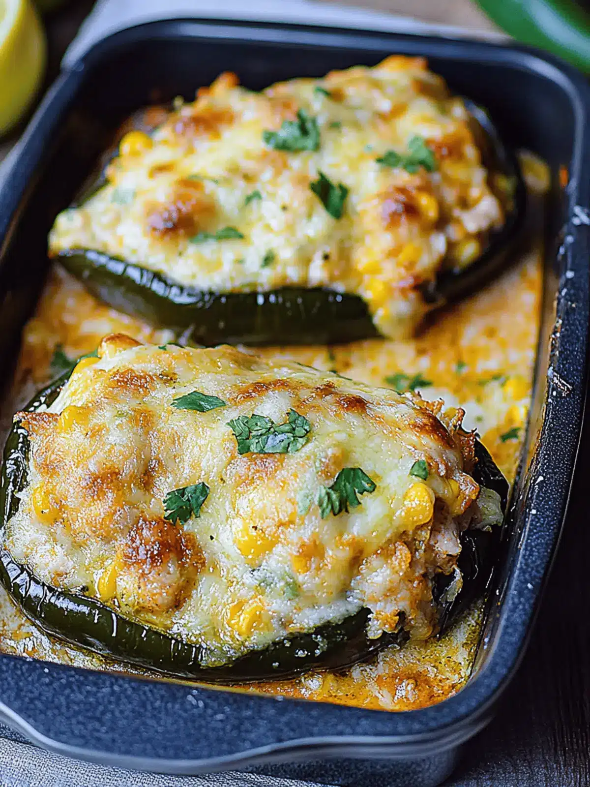 Chicken Stuffed Poblano Peppers