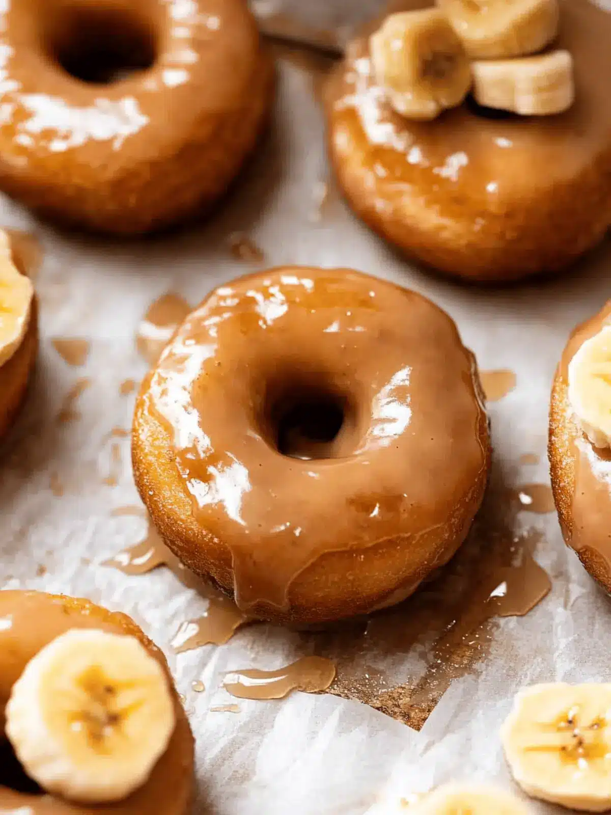 Banana Donuts with Brown Sugar Glaze
