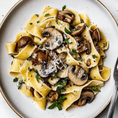 Pappardelle with Mushroom Sauce