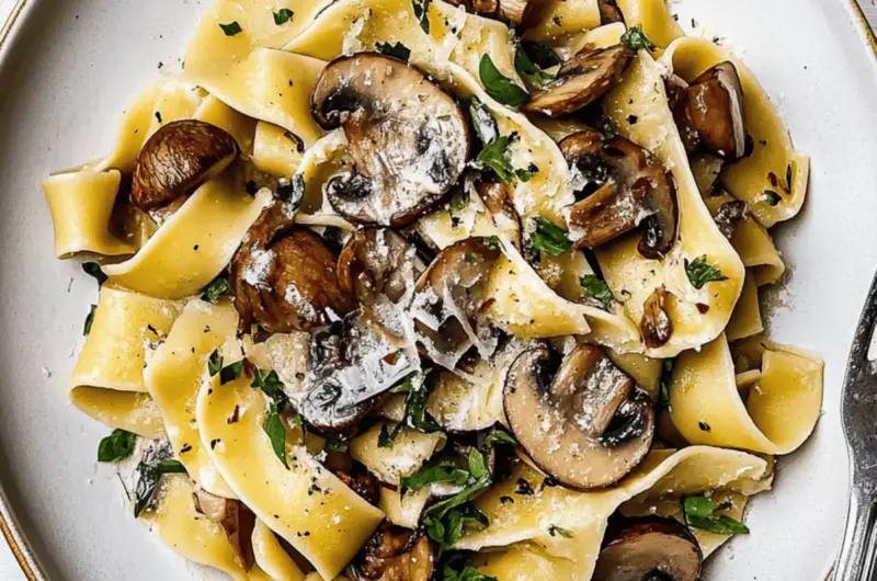 Pappardelle with Mushroom Sauce