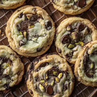 Pistachio Cream Chocolate Chip Cookies