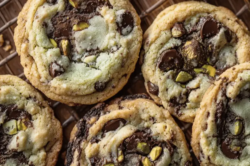 Pistachio Cream Chocolate Chip Cookies