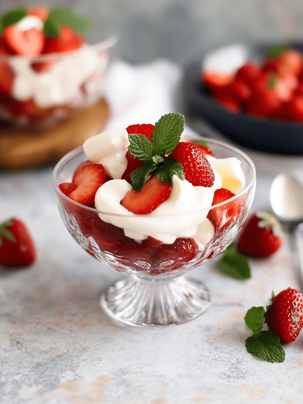 Balsamic Macerated Strawberries and Cream