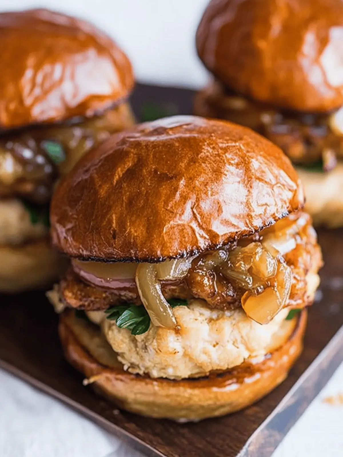 Apple Butter Onion Chicken Burgers