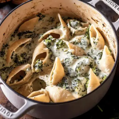 One Pot Spinach Broccoli Ricotta Stuffed Shells