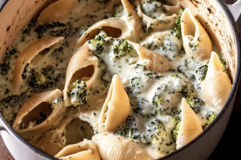 One Pot Spinach Broccoli Ricotta Stuffed Shells