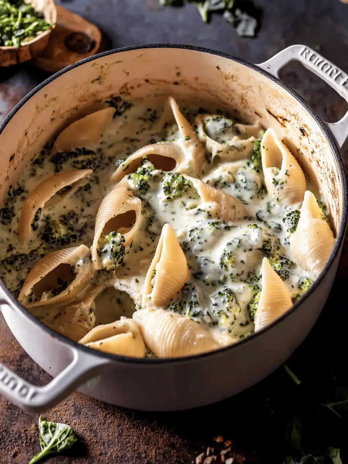 One Pot Spinach Broccoli Ricotta Stuffed Shells