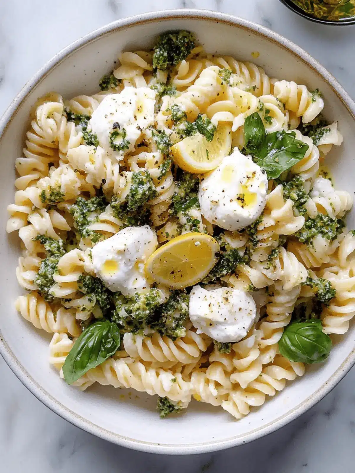 Lemon Burrata Pasta Salad