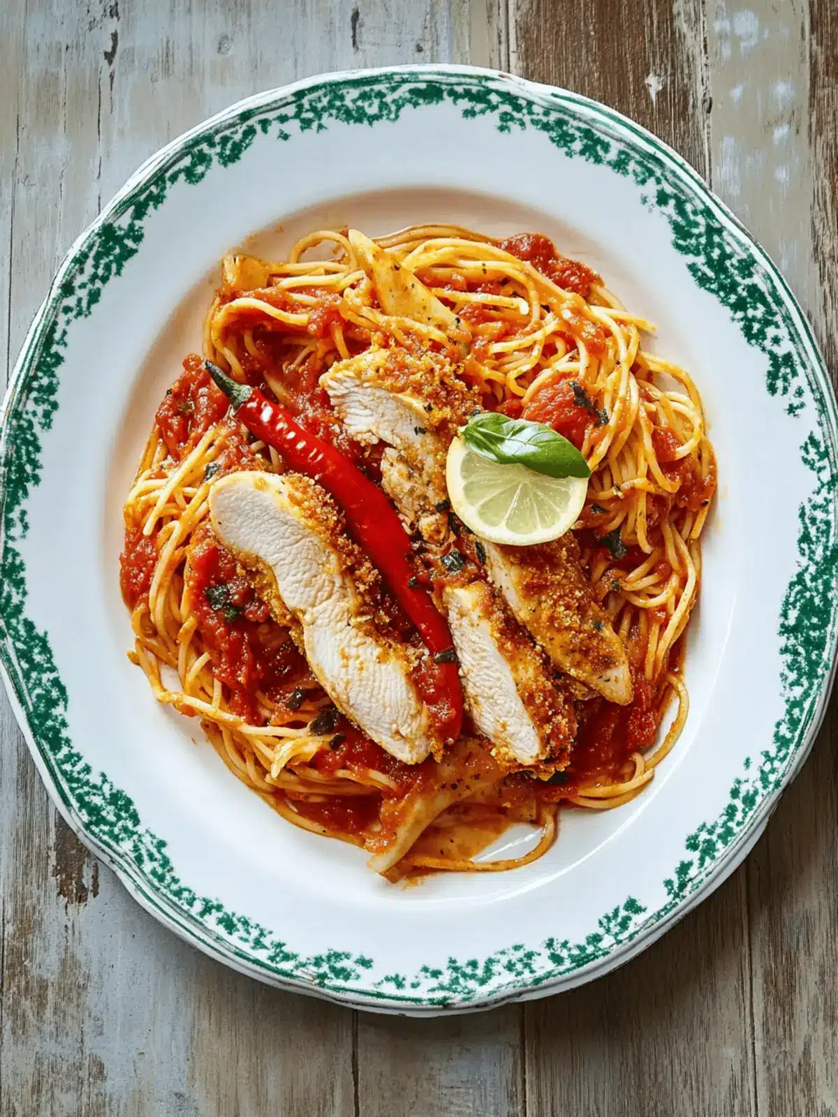 Chicken Milanese & spaghetti arrabbiata