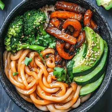 Udon Noodle and Veggie Bowl