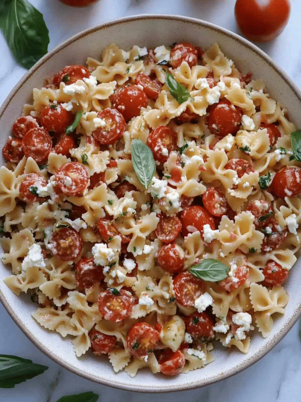 Cherry Tomato Bruschetta Pasta Salad