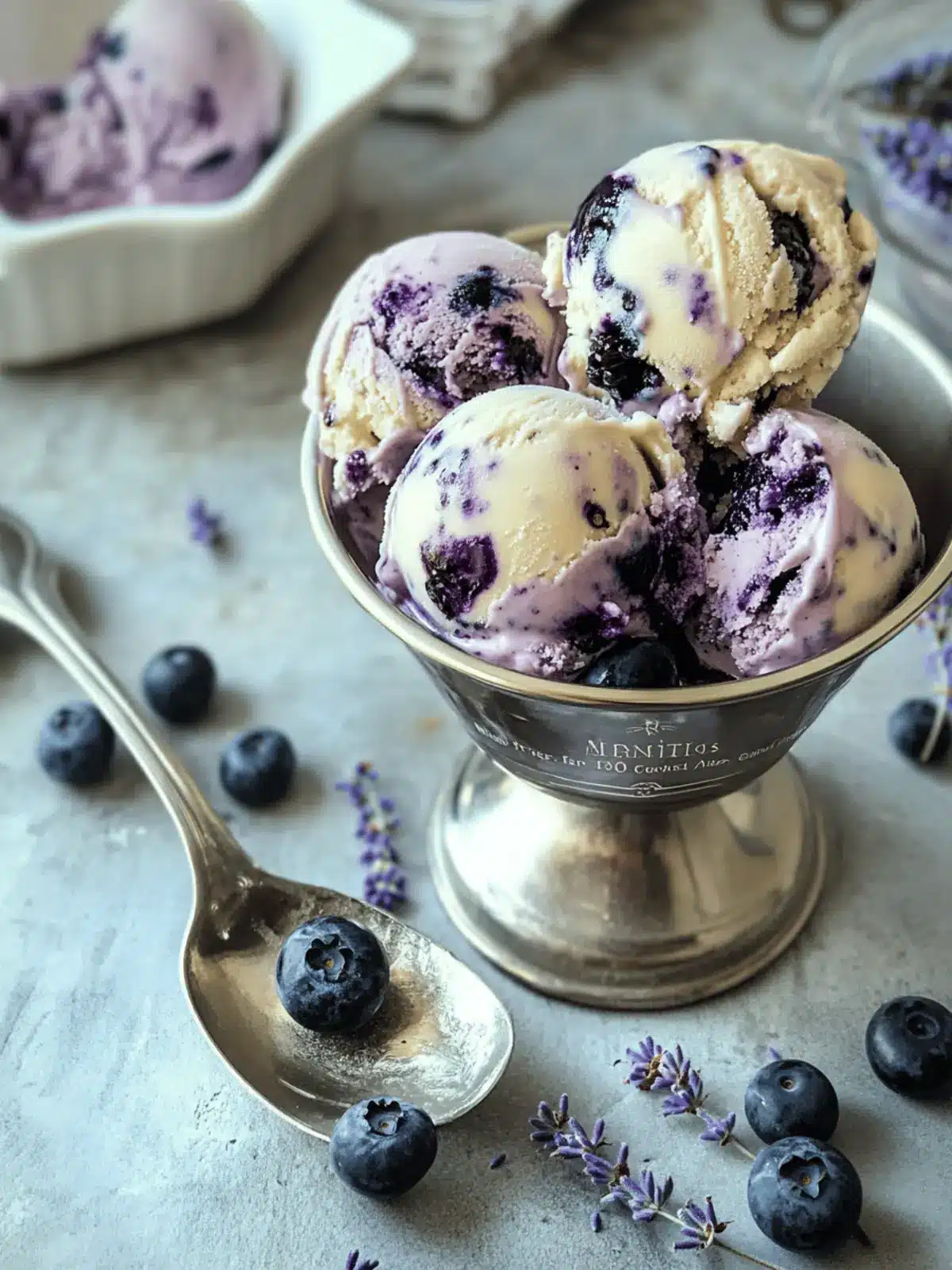 Earl Grey Blueberry Lavender Swirl Ice Cream