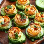 Blackened Shrimp Avocado Cucumber Bites