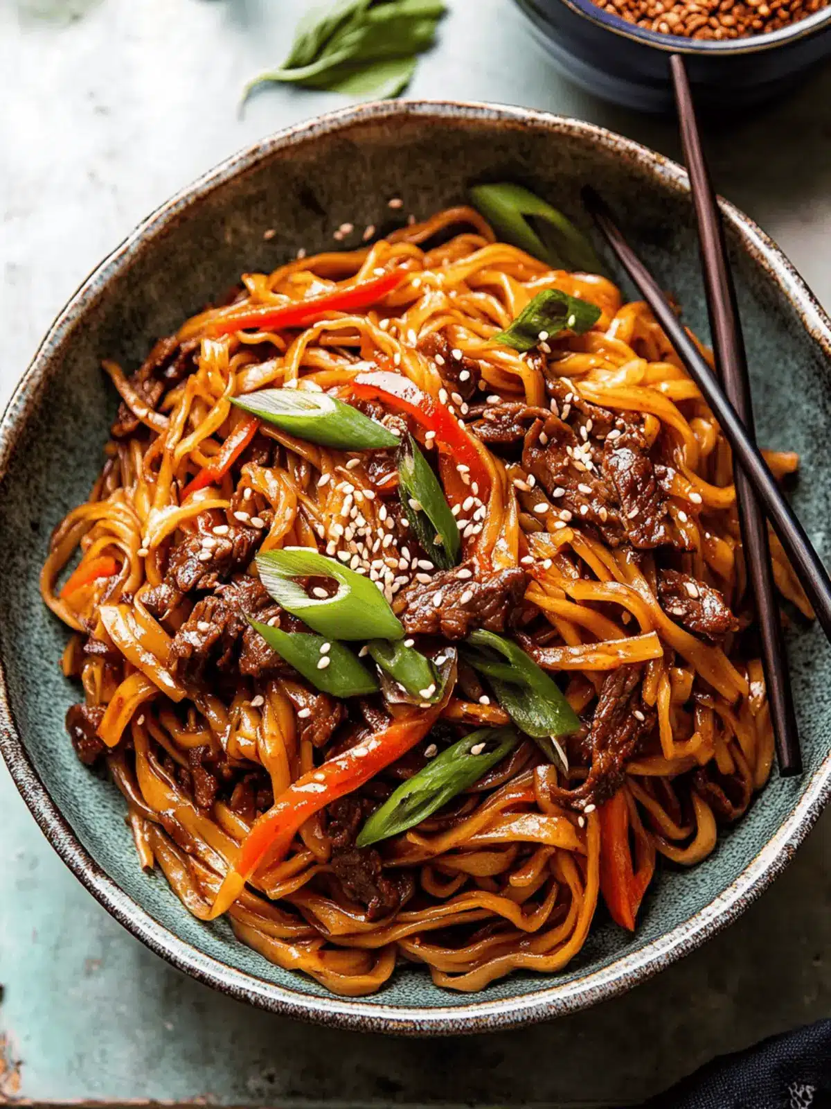 20 Minute Korean Beef Sesame Noodles