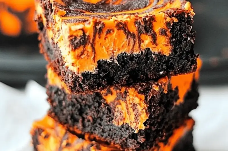 Halloween Cream Cheese Swirl Brownies