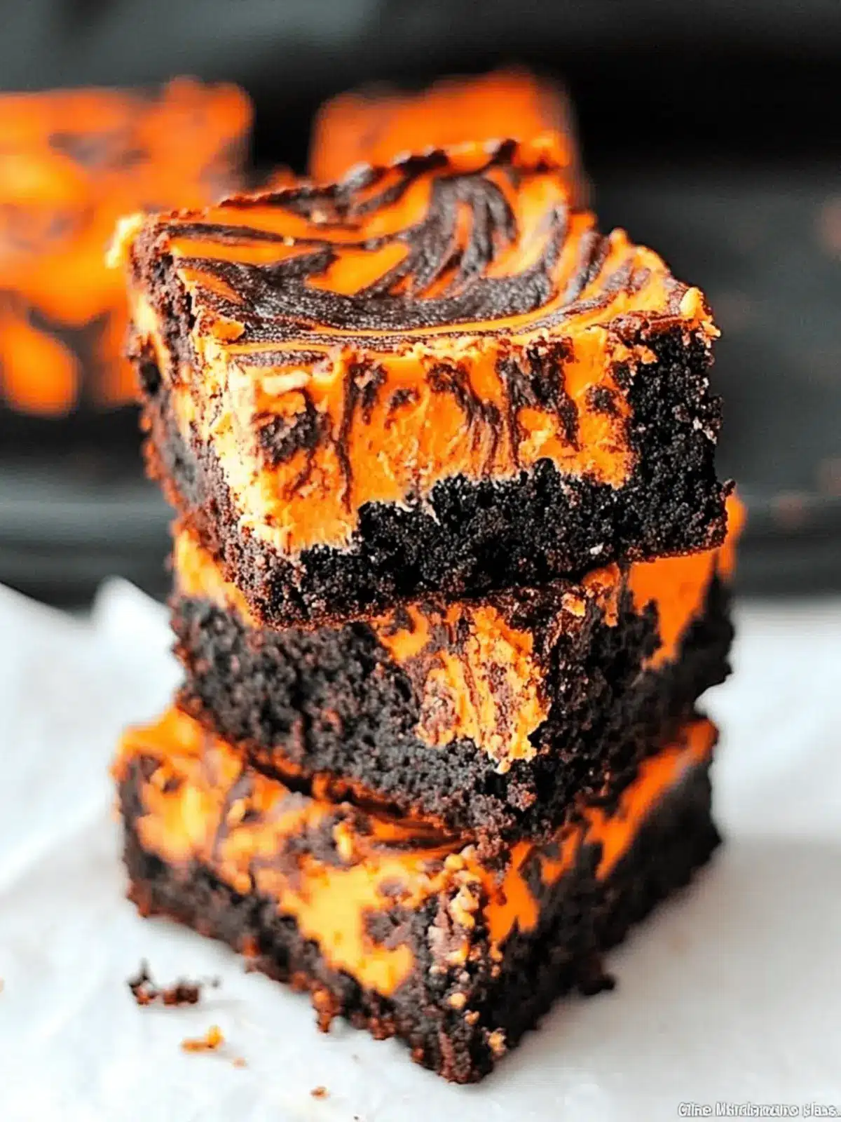Halloween Cream Cheese Swirl Brownies