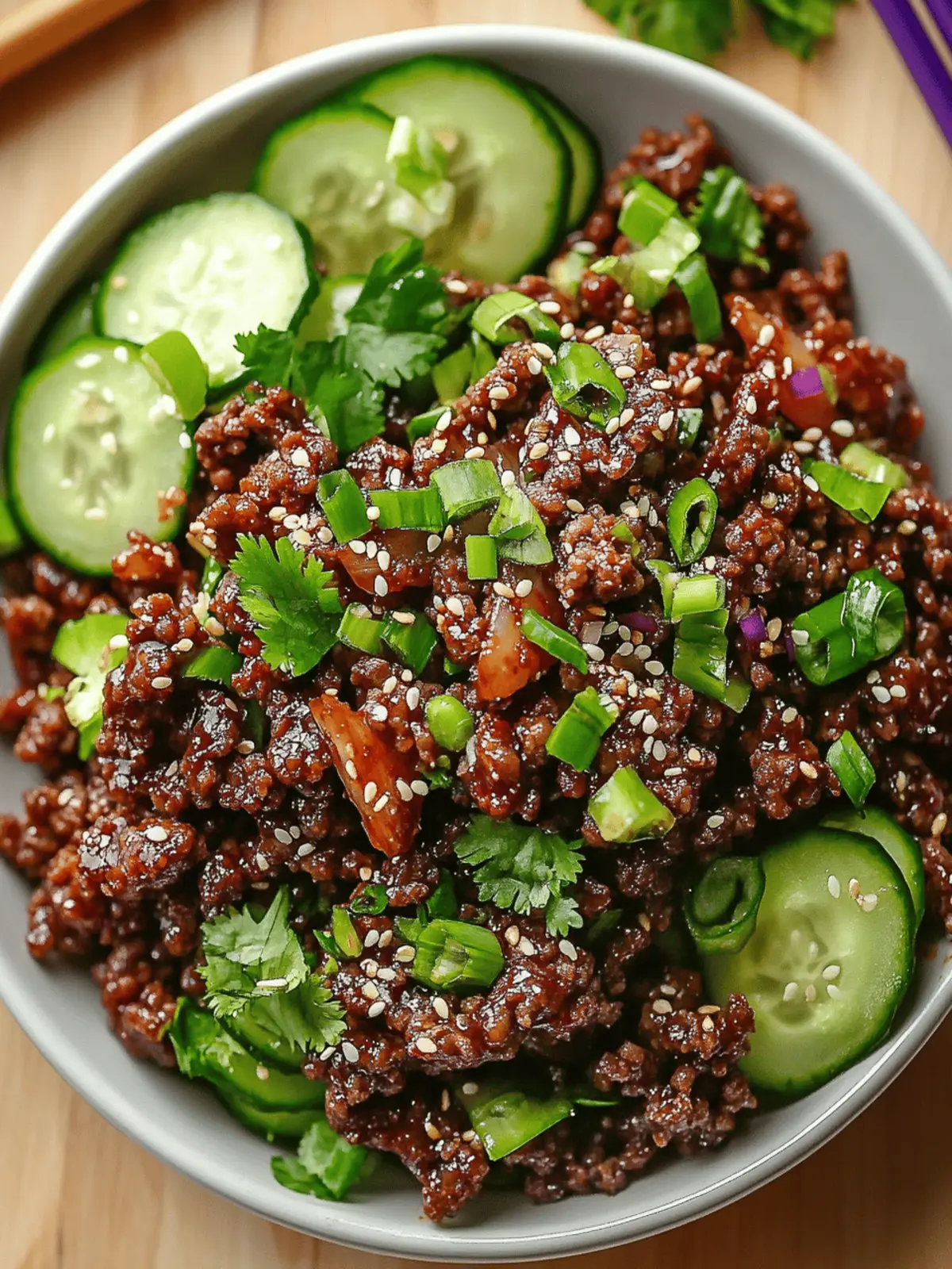 Spicy Keto Korean Ground Beef: A Refreshing Cucumber Salad Twist 2 Spicy Keto Korean Ground Beef with Cucumber Salad