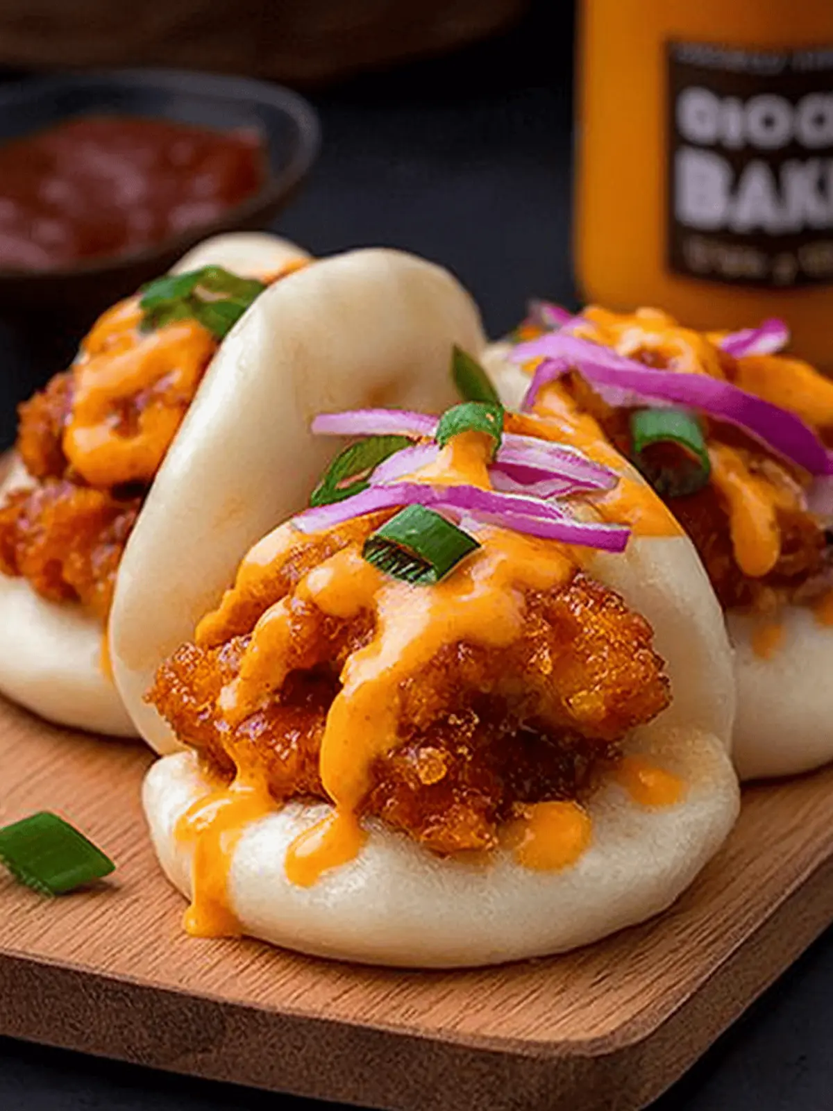 Spicy Fried Chicken Bao Buns