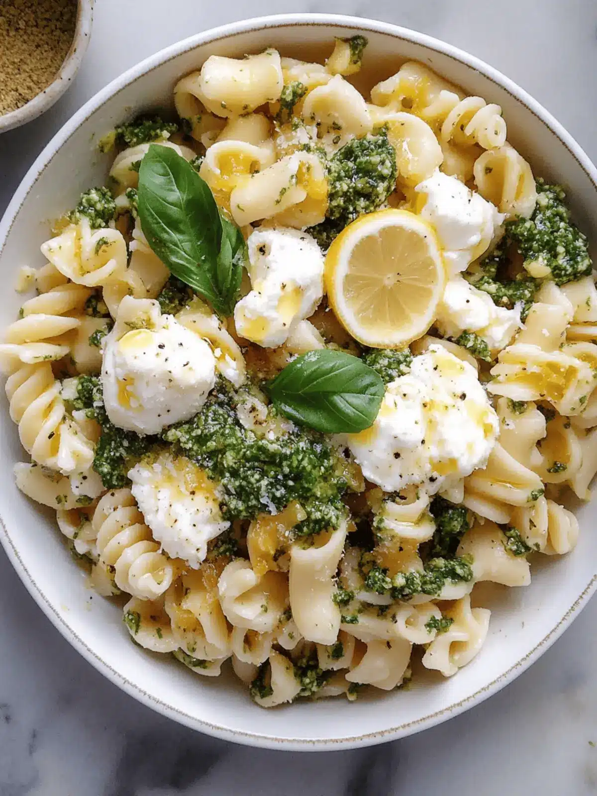 Lemon Burrata Pasta Salad