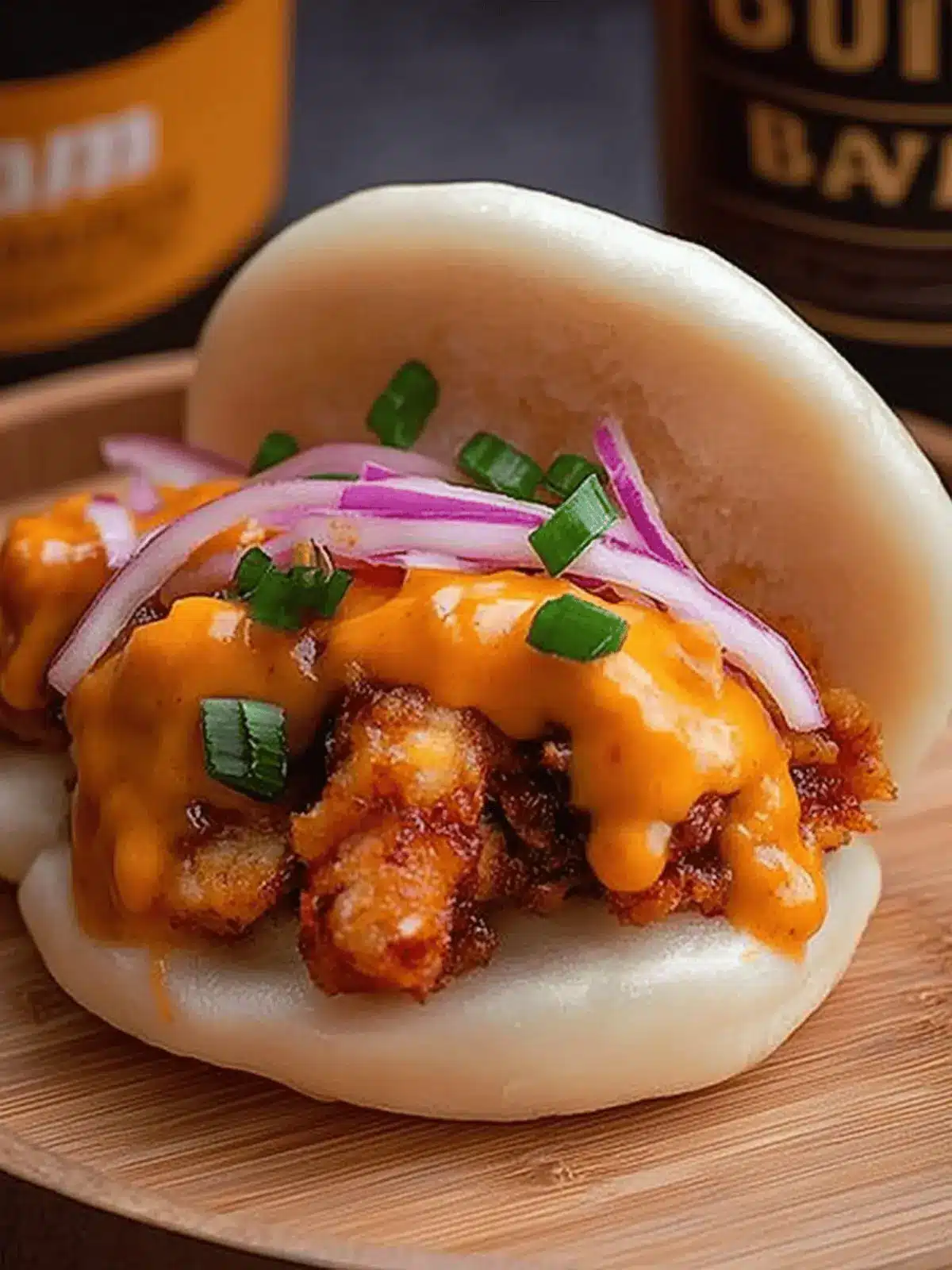 Spicy Fried Chicken Bao Buns