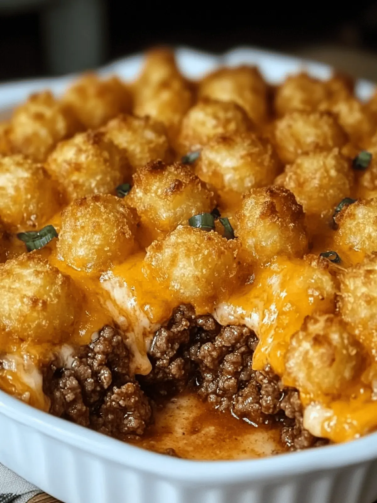 Tater Tot Casserole with Ground Beef