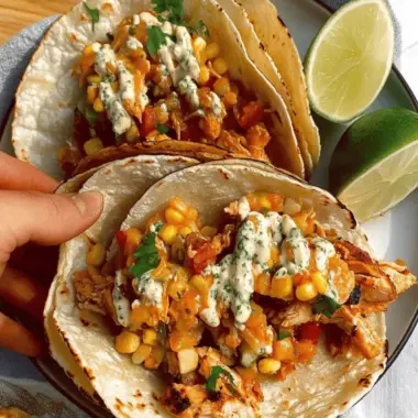 Elote Tacos with Chipotle Chicken and Veggies