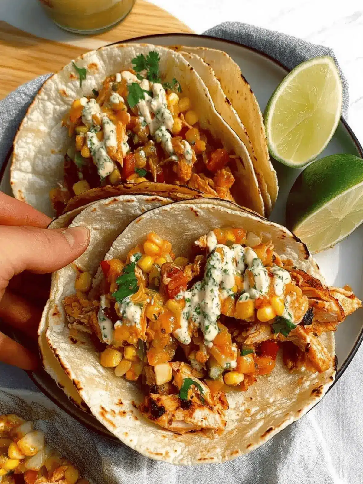 Elote Tacos with Chipotle Chicken and Veggies