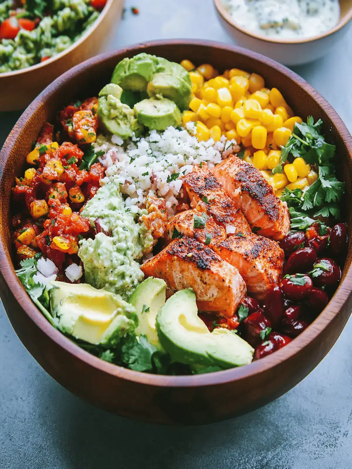 Roasted Salmon Burrito Bowl