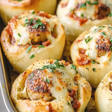 Meatball Stuffed Garlic Bread