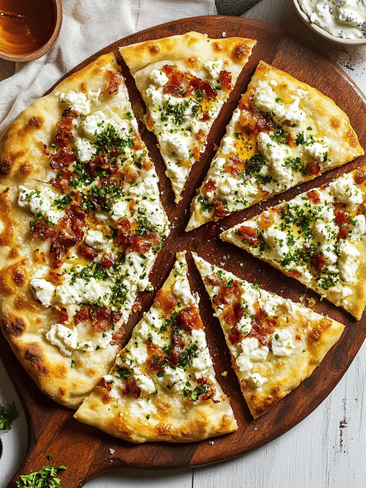 Pancetta, Ricotta & Hot-Honey Flatbreads for Easy Elegance 2 Pancetta, Ricotta & Hot-Honey Flatbreads