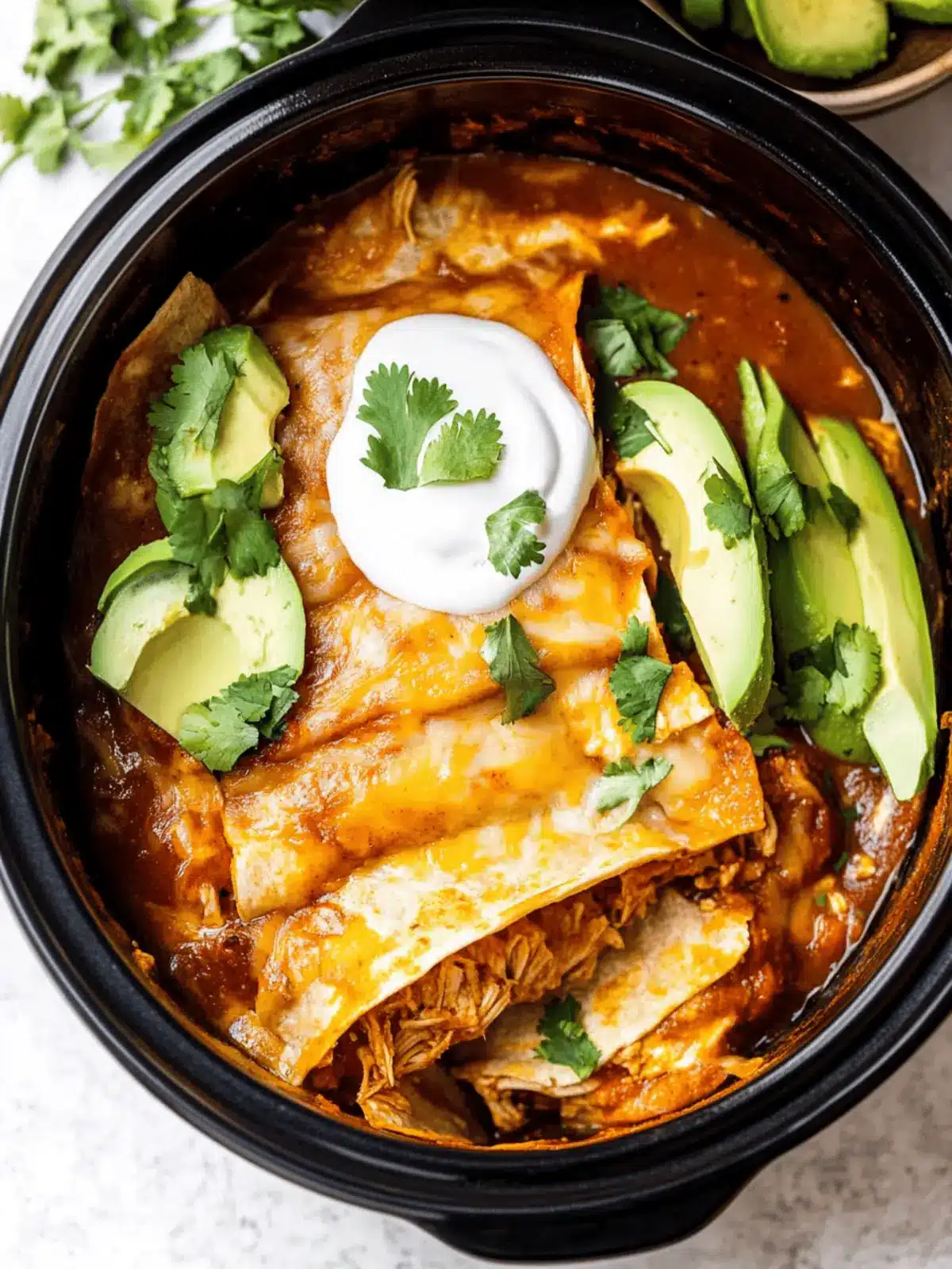 Slow Cooker Chicken Enchiladas