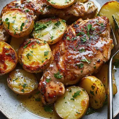 Chile-Butter Chicken With Vinegared Potatoes