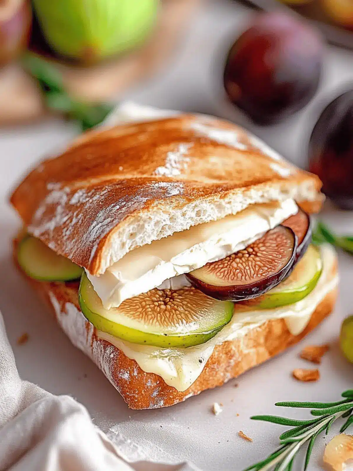 Gourmet Brie Fig Jam Sandwich