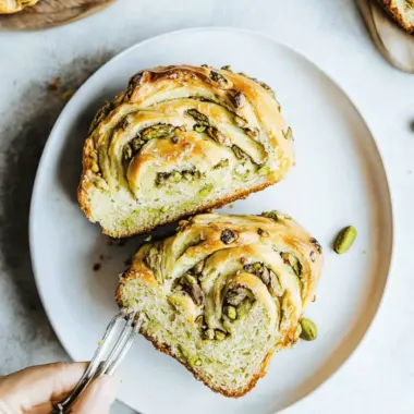 White Chocolate Pistachio Babka